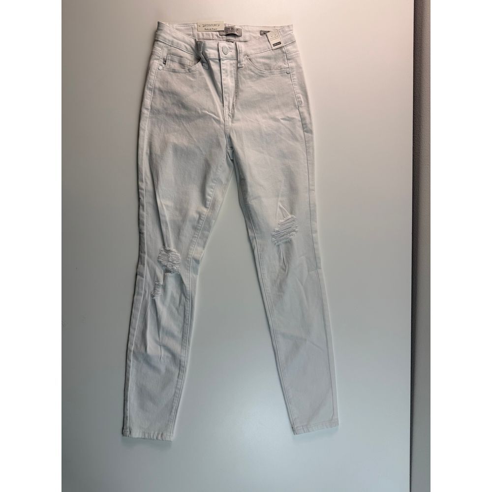 Judy Blue White Distressed Skinny Jeans Stretch Denim Size 3/26